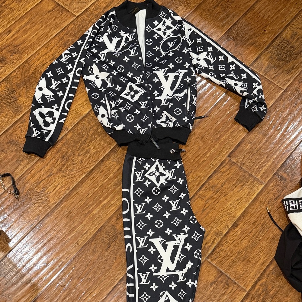 Louis Vuitton Monogram Black and White Tracksuit